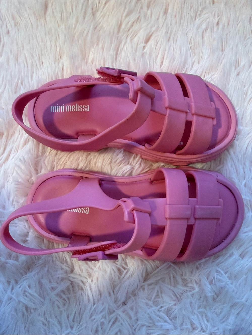 Mini Melissa Pink Jelly Strappy Kids Sandals